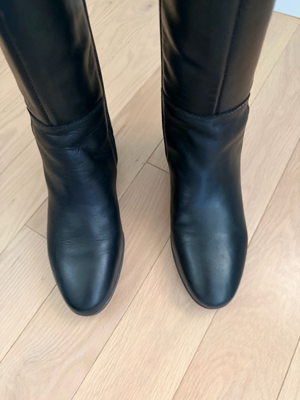 Pikolinos Malaga Classic Black Leather Zip Up Block Mid Heel Tall Boots New 8 - Picture 4 of 9